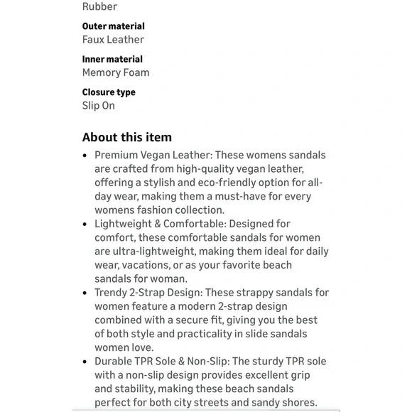 Project Cloud Women's Size 9 Hilltop Memory‎ Foam Sandals Lightweight Non-Slip - Picture 6 of 9